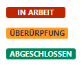 Confluence Status Macro mit farbigen Statuskennzeichen auf einer Seite