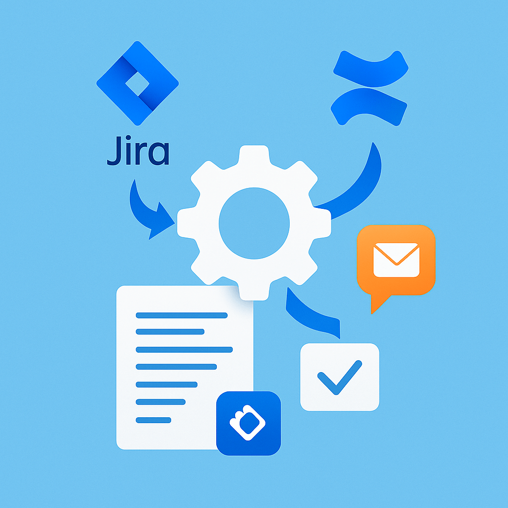 Schema: native Automationsregeln in Confluence und Jira innerhalb der Atlassian-Plattform